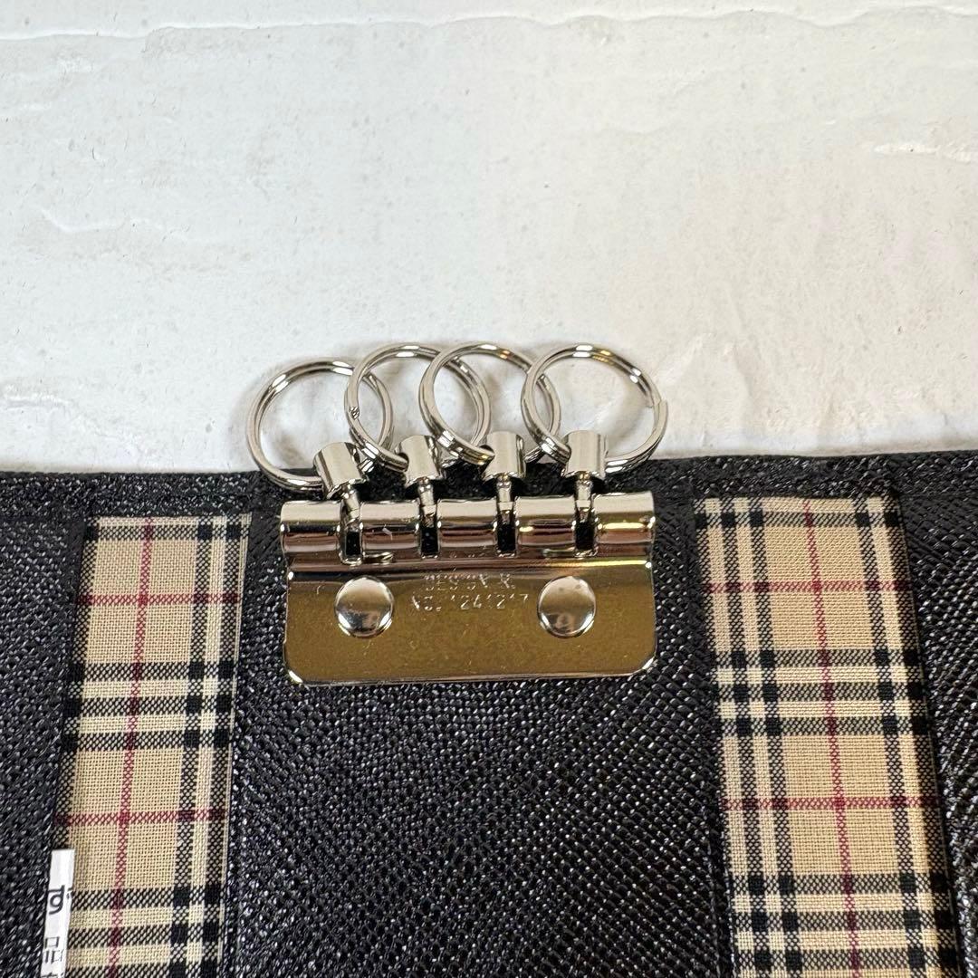 【箱付き】バーバリー BURBERRY 4連キーケース ノバチェック －ブラック