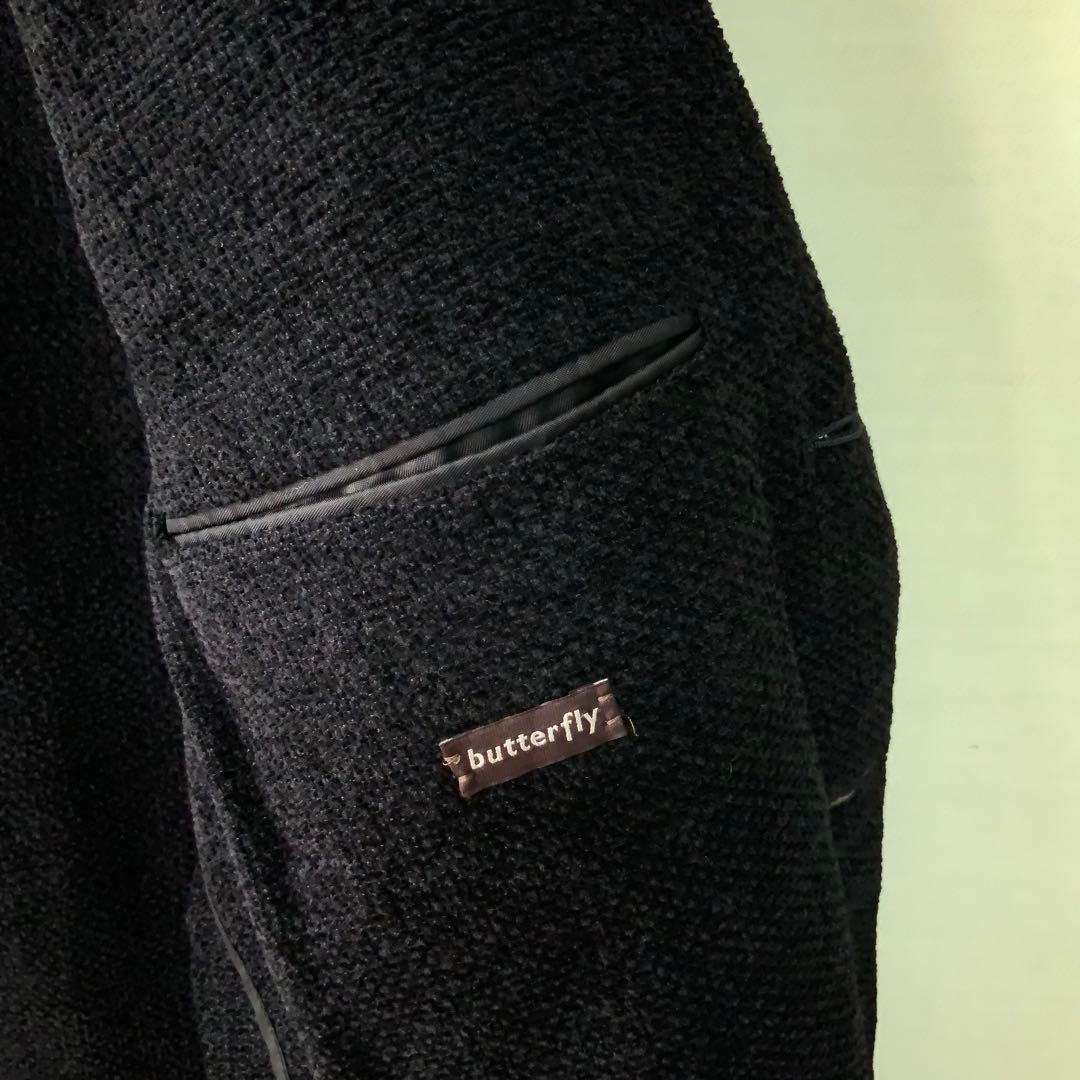 CARUSO カルーゾ Butterfly シルクジャケット46 黒 伊製 美品