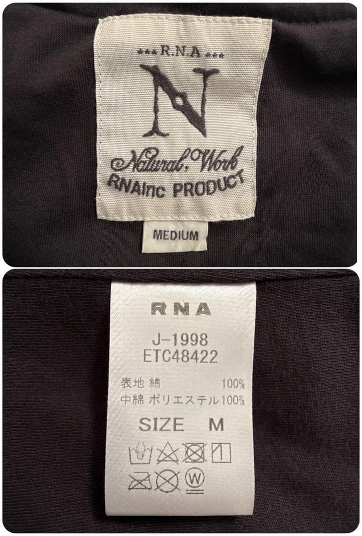 RNA-N 中綿カットソージャケット ノーカラー オーバーサイズ スミクロ