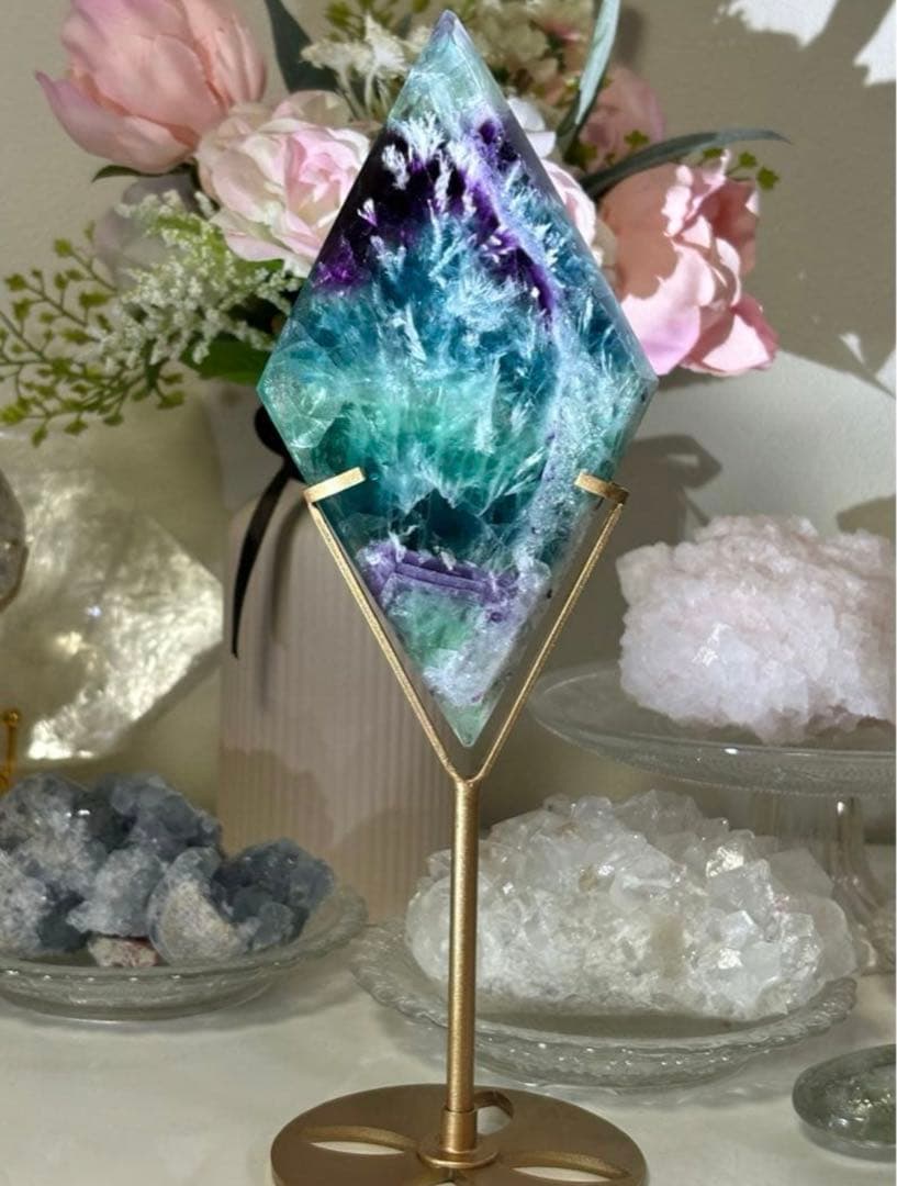 よしみ様　最終値下げ　レア　BIG 高品質　エンジェルフェザーフローライト　菱形