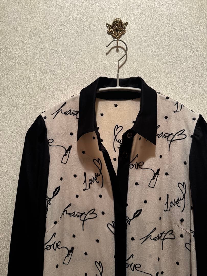 グレースコンチネンタル　モチーフ刺繍シャツワンピース　36