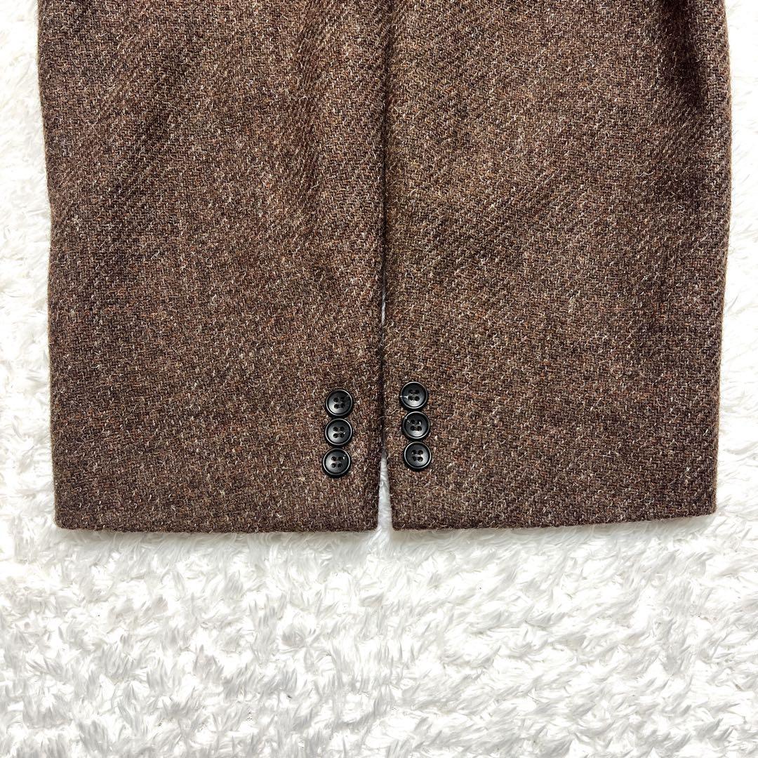 3L【大きい】ESATTO イタリア生地 テーラードジャケット ウールツイード調