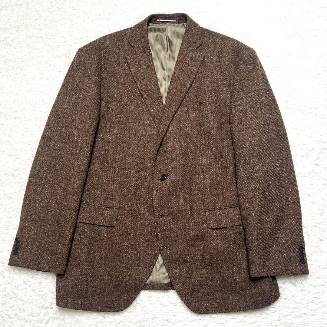3L【大きい】ESATTO イタリア生地 テーラードジャケット ウールツイード調