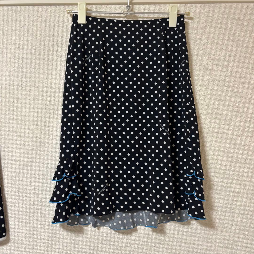 【美品】レジィーナロマンティコ水玉セットアップストレッチ◎ ジャケット×スカート
