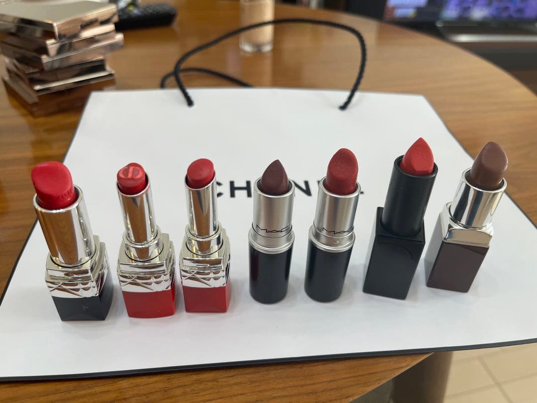 7本 まとめ売り DIOR 4本&MAC2本&NARS1本&クリニック1本 口紅