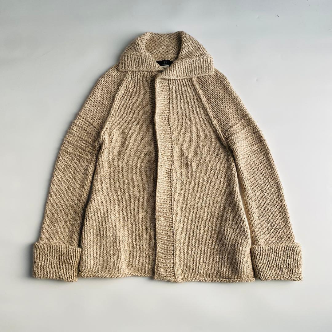 高級素材Y's ワイズ ニットカーディガン アンゴラ 絹 キャメル ヨージ