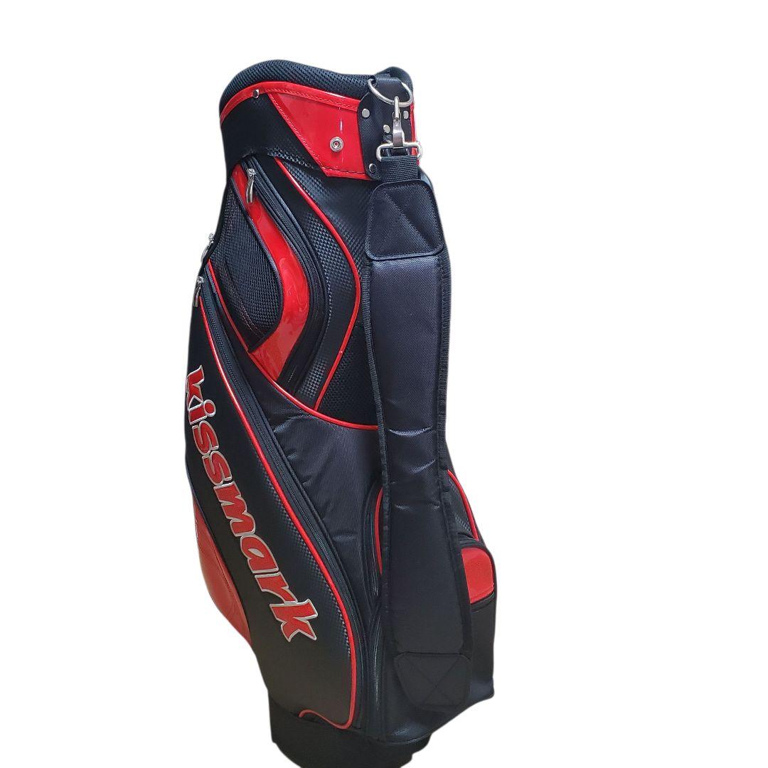 極美品 Kissmark キャディバッグ ゴルフバッグ フード付き