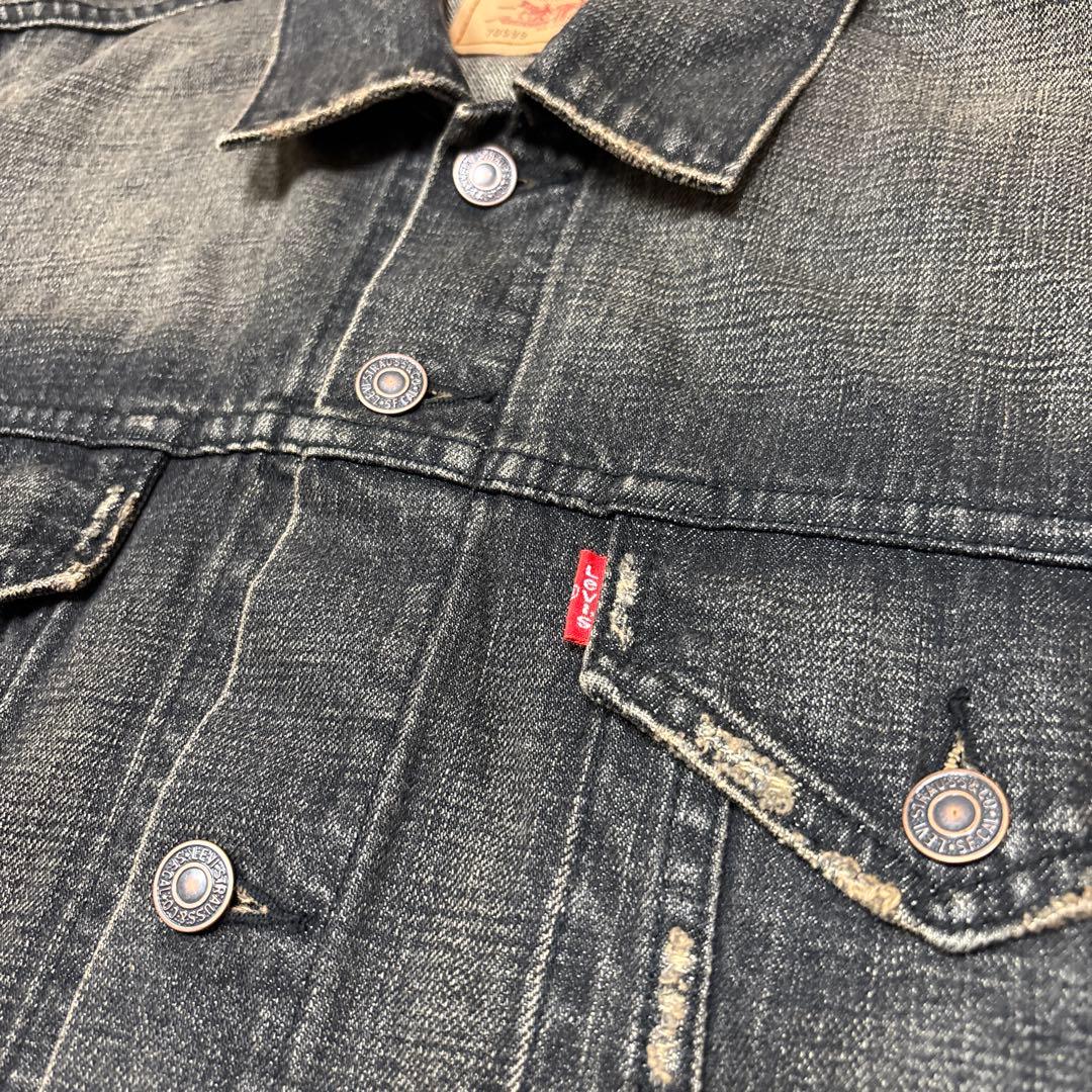 00s美品✨XL リーバイス 70599 先染めブラック デニムジャケット
