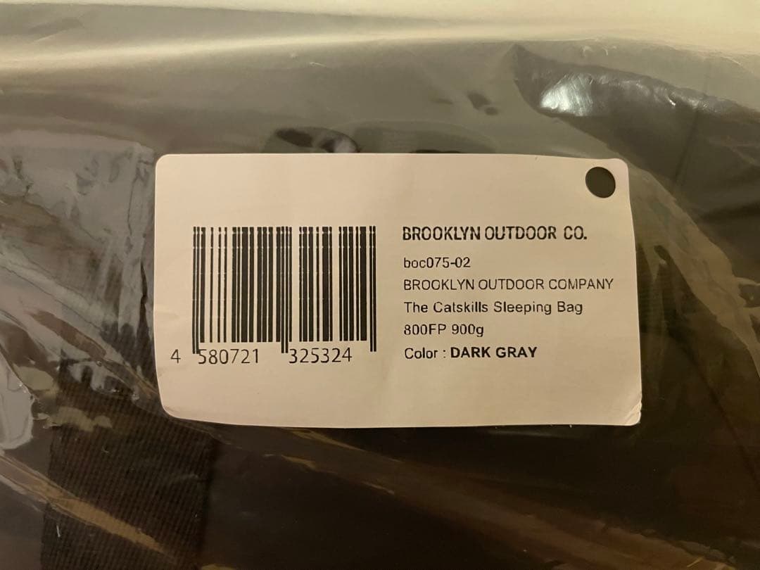BROOKLYN OUTDOOR COMPANY ダークグレー寝袋　800FP