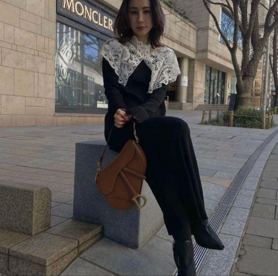 【美品】Ameri LACE COLLAR SET DRESS