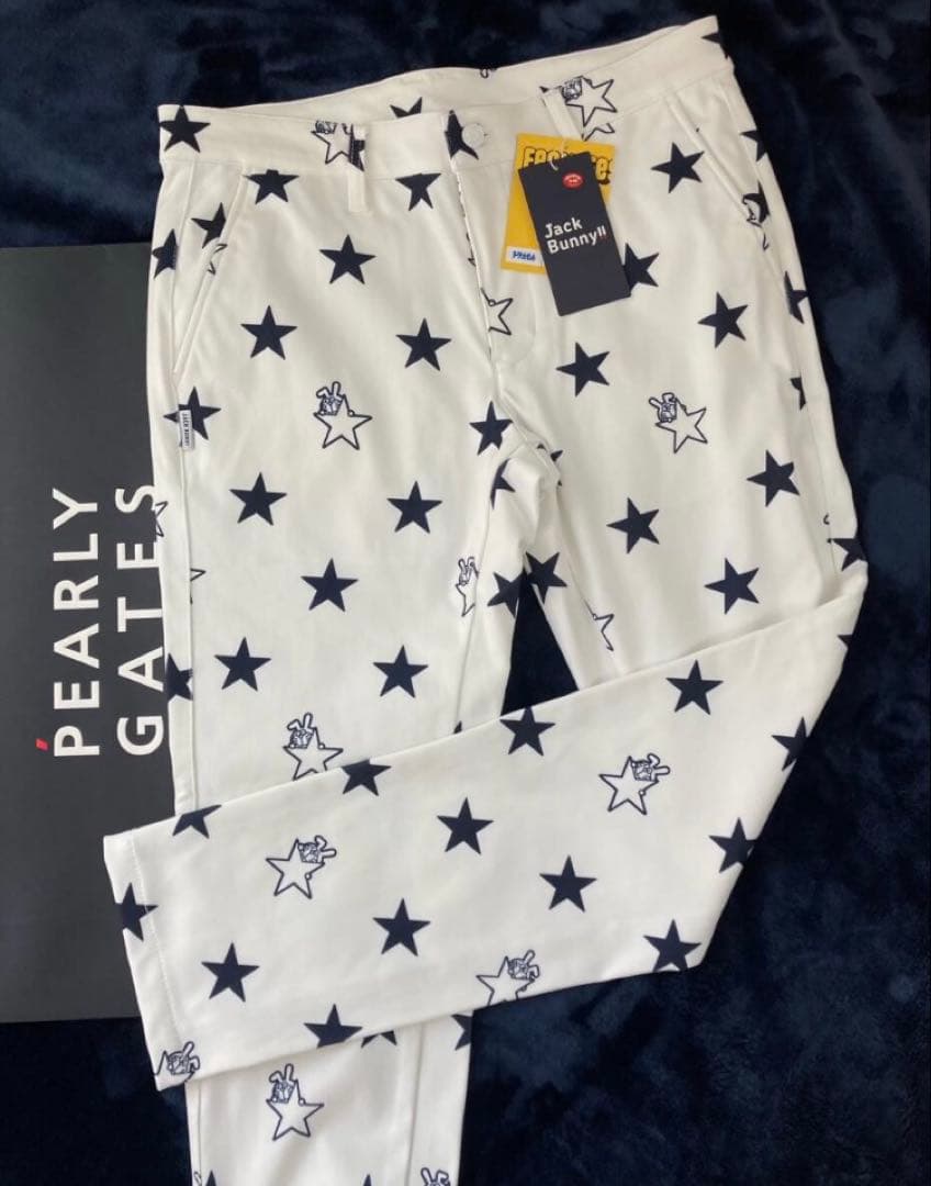 新品 パーリーゲイツ ジャックバニー ドラえもん ストレッチ裏起毛パンツ5 L白