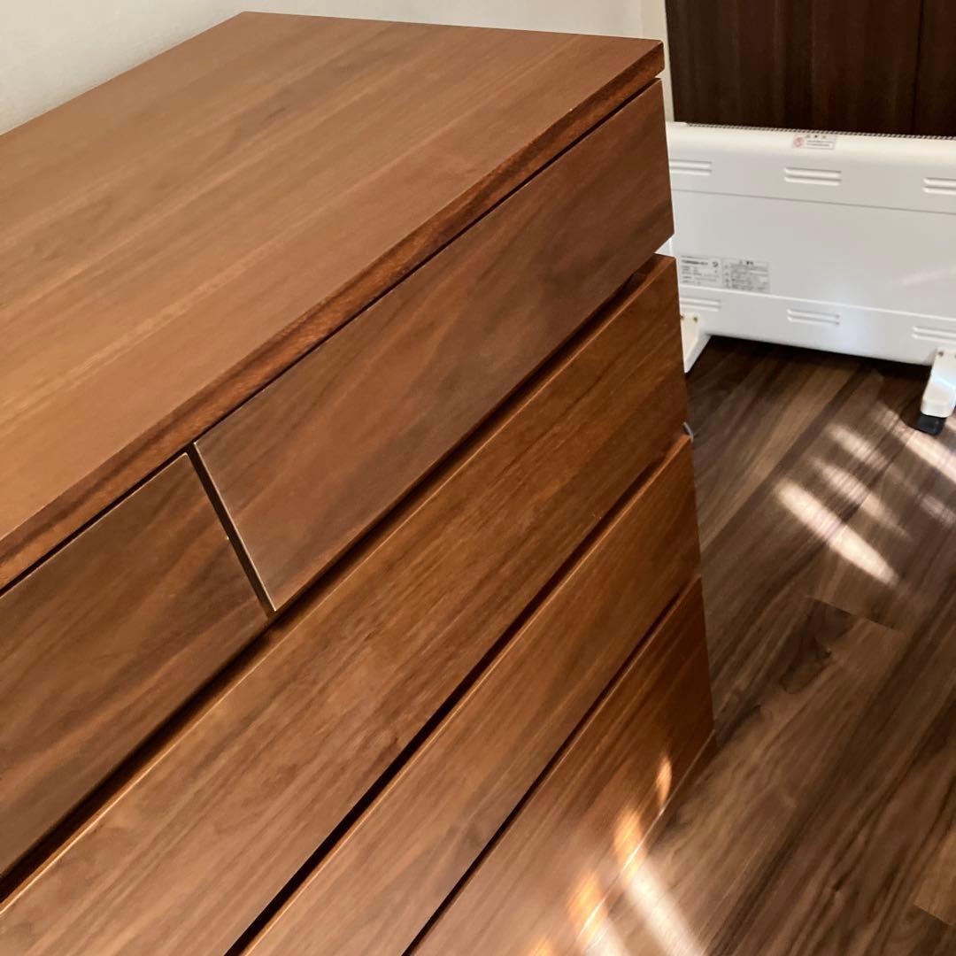 無印良品 木製チェスト4段 88×44×83 ウォールナット材