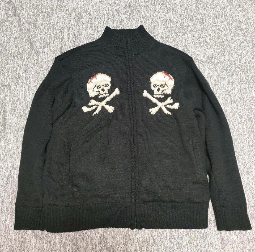 Schott ショット SKULL DS KNIT スカル刺繍 裏起毛