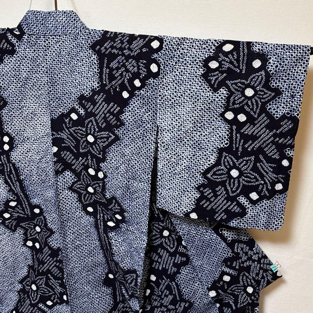 Misaki　浴衣【有松絞り】白紺色 女性用 木綿 夏用 総絞り有松鳴海絞