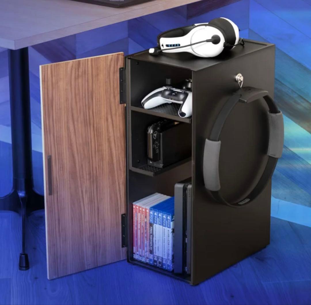 山崎実業 ゲーム機 収納ラック Tower ブラック