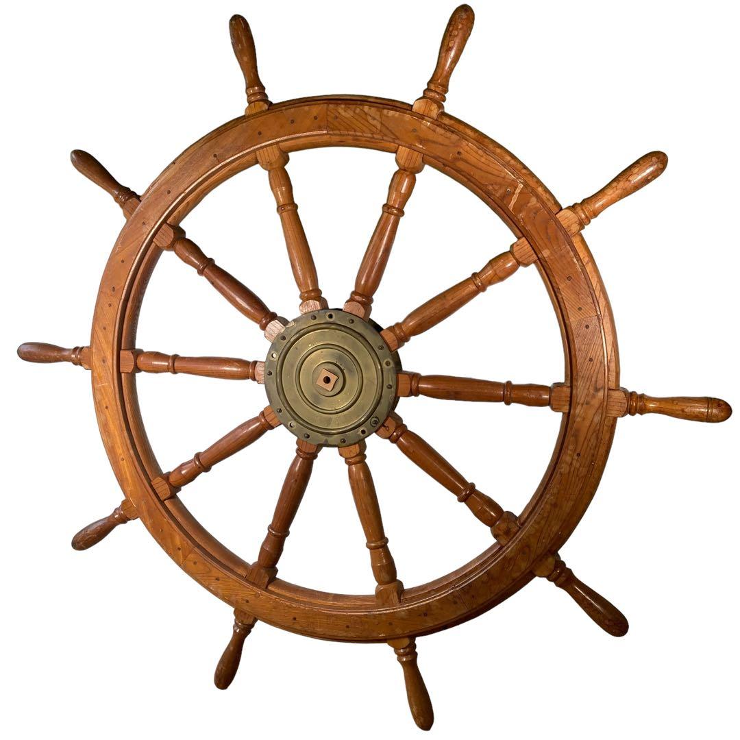 ✨超特大サイズ　舵輪　直径133センチ　真鍮製　インテリア　什器　店舗