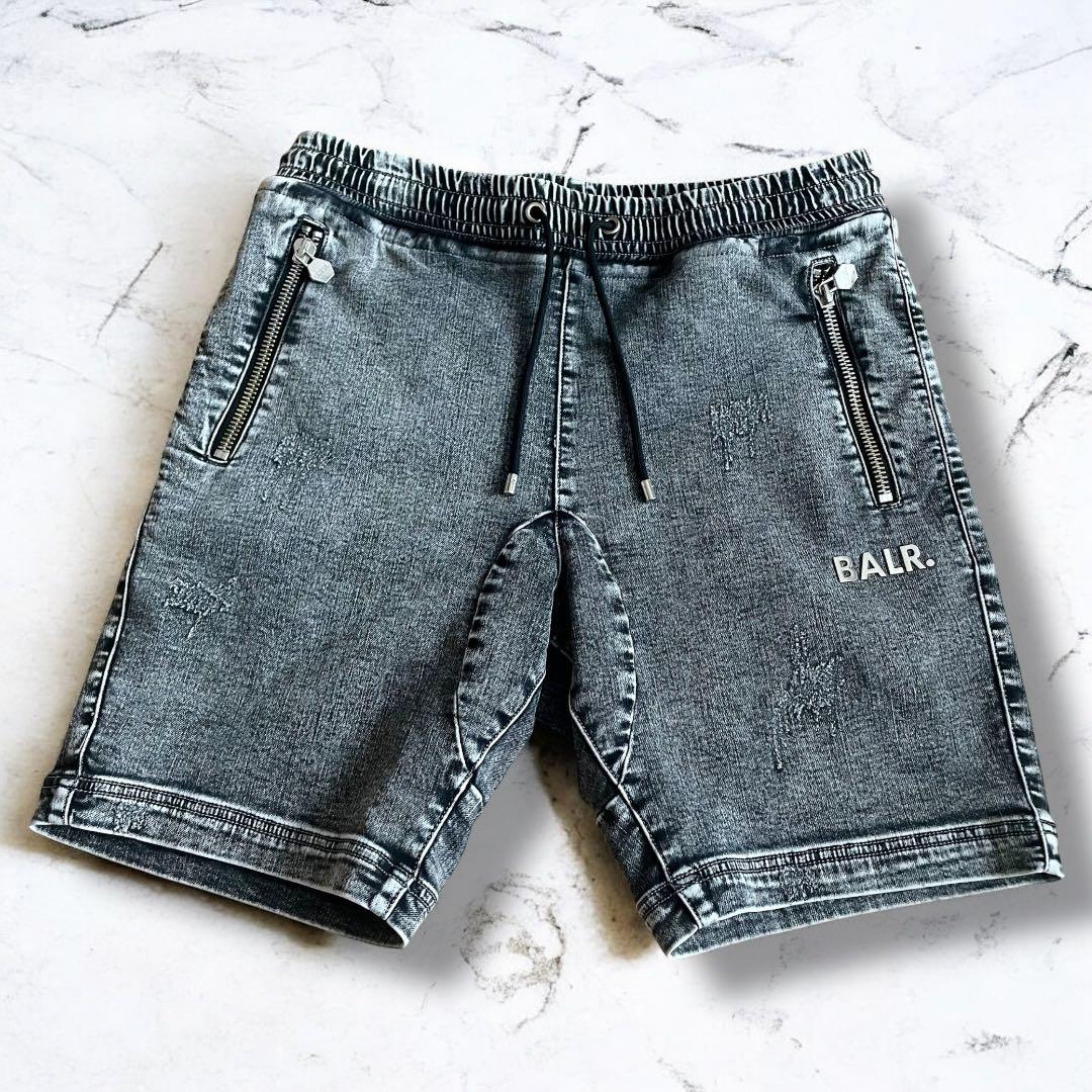 BALR. コットン ブラックデニム イージー ショートパンツ M