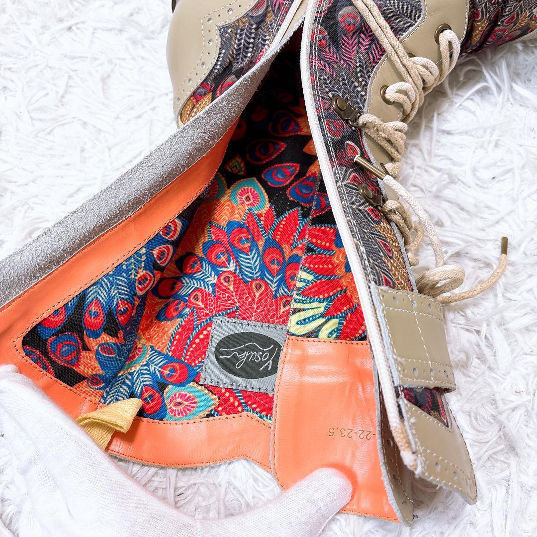 大人気完売品【未使用極美品】ヨースケ レースアップブーツ サイドジップ 23.5