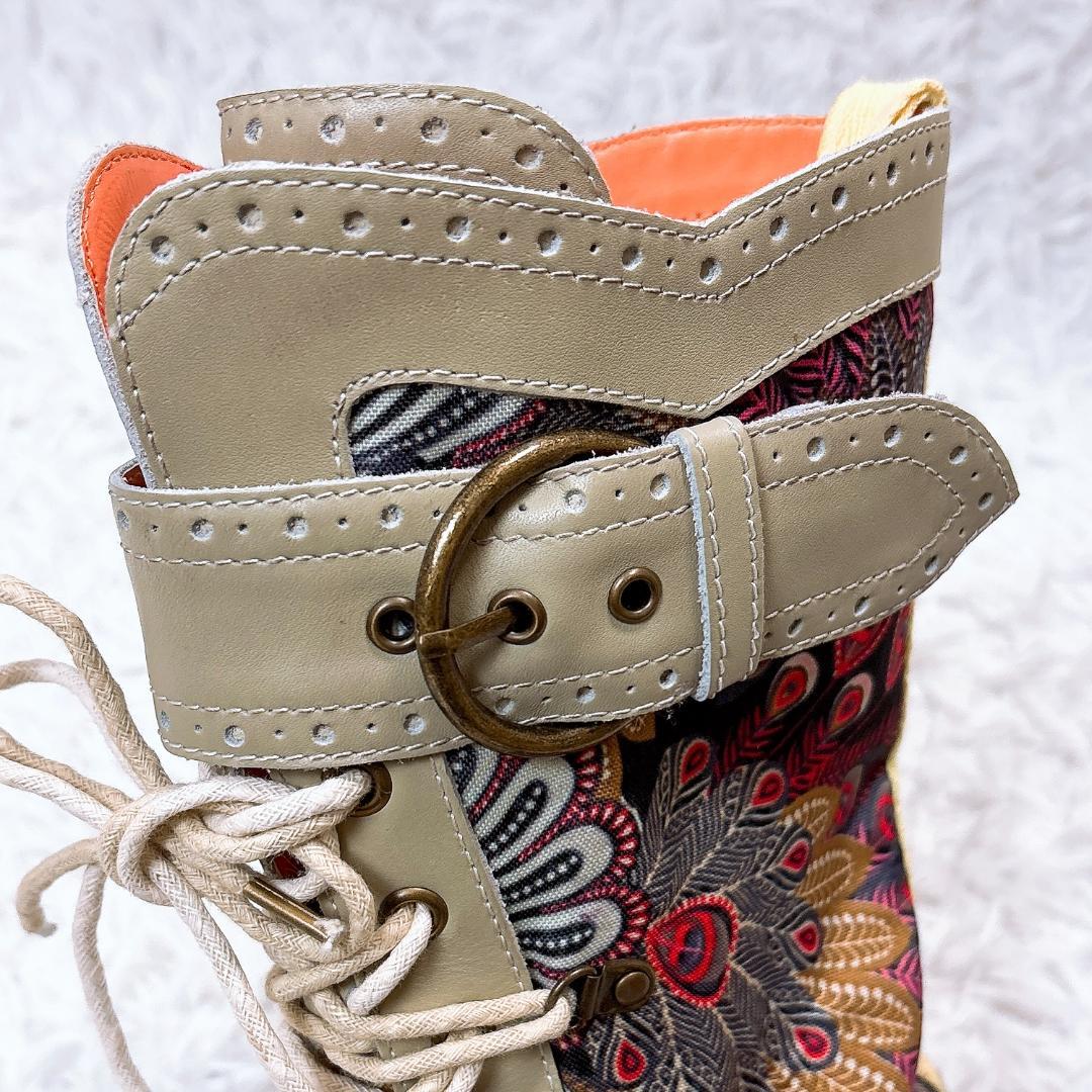 大人気完売品【未使用極美品】ヨースケ レースアップブーツ サイドジップ 23.5