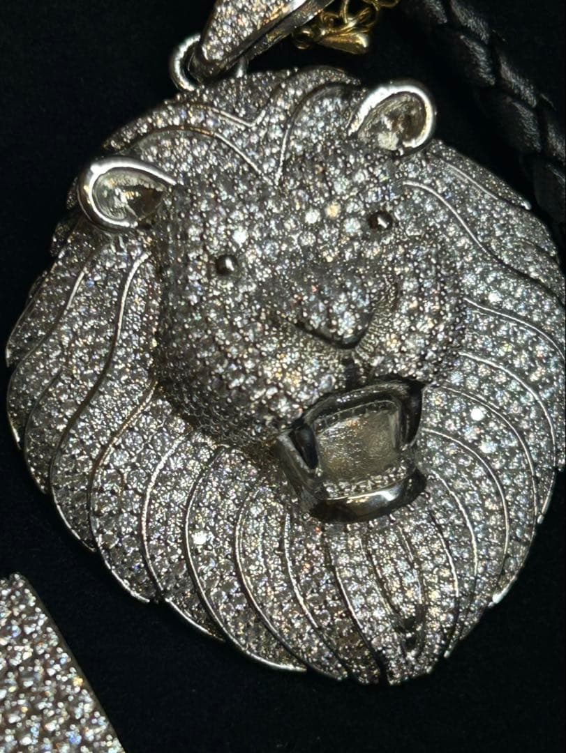 ￼スカル2種＆ライオンキュービック➕レザーネックレスセット　おまけ