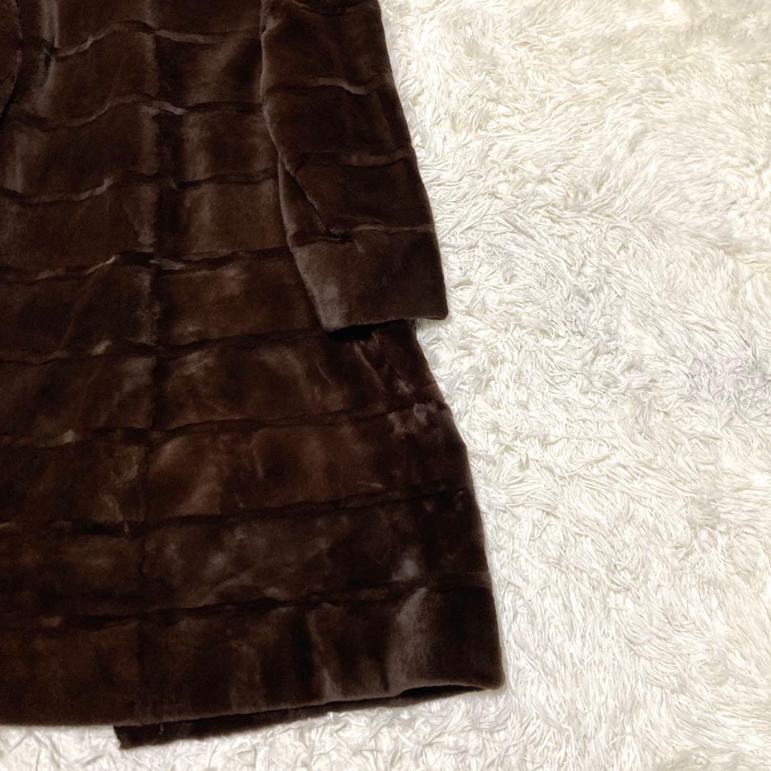 美品✨シェアードミンク　ファーロングコート　105cm ティアード　リアルファー