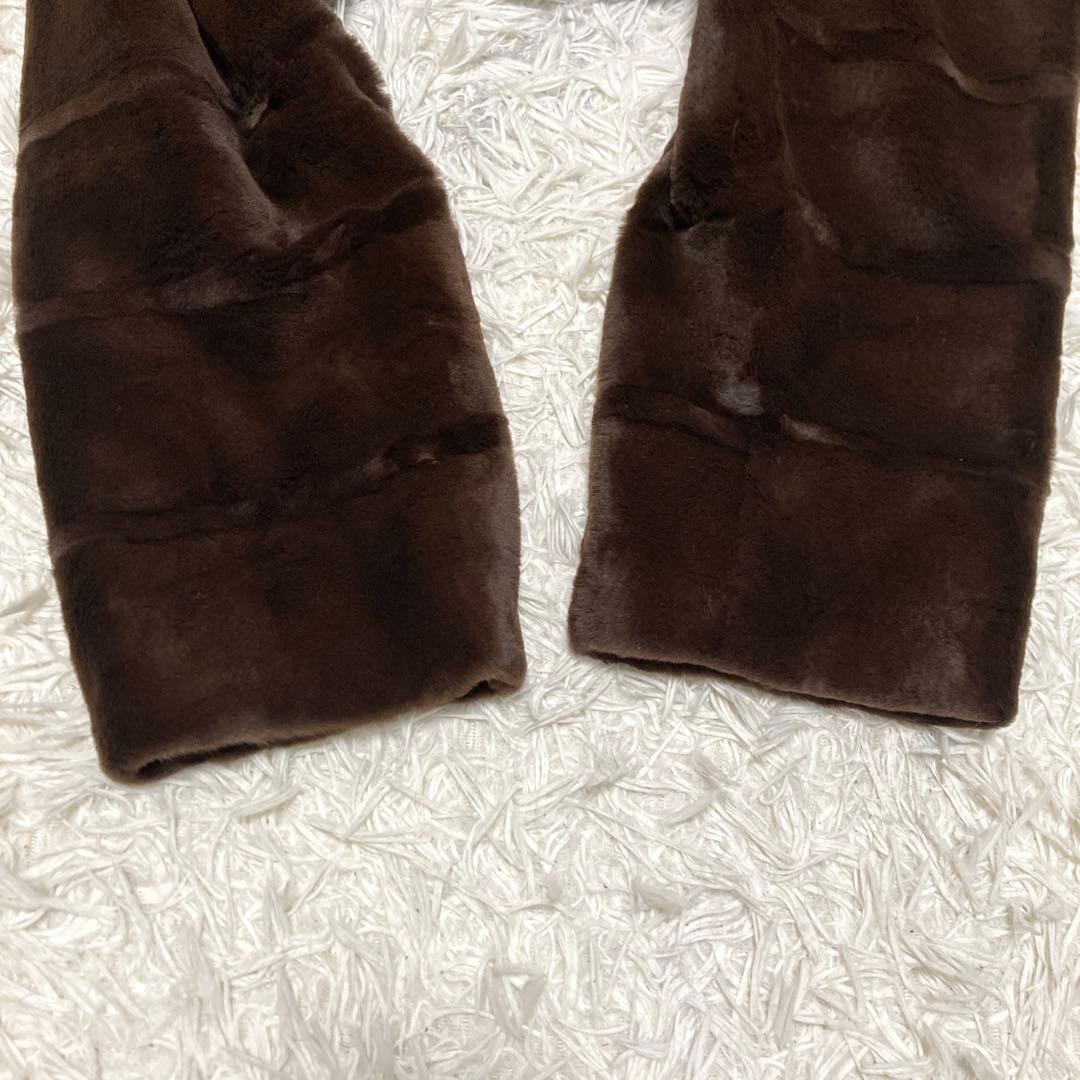 美品✨シェアードミンク　ファーロングコート　105cm ティアード　リアルファー