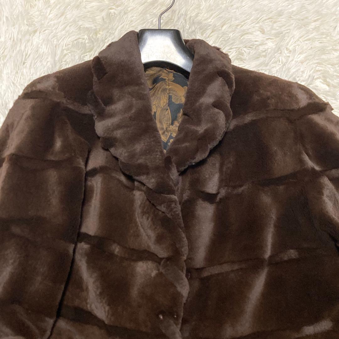 美品✨シェアードミンク　ファーロングコート　105cm ティアード　リアルファー