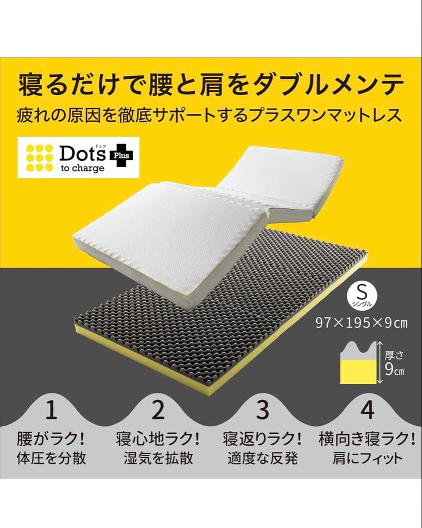 西川 Dots Plus セミダブル ノンスプリング マットレス