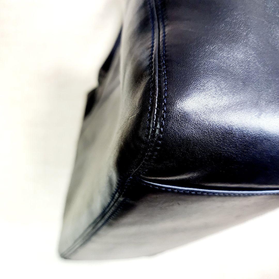 【美品】ヒロフ トートバッグ サイドポケット 肩掛け 自立　A4 スクエア型　黒