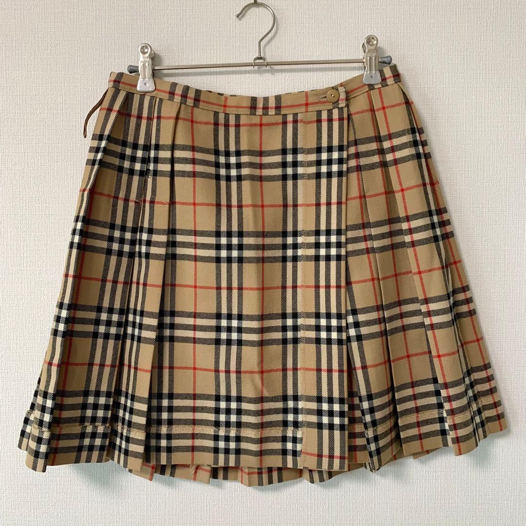 BURBERRY BLUE LABEL ノバチェック 巻きスカート 38 ウール