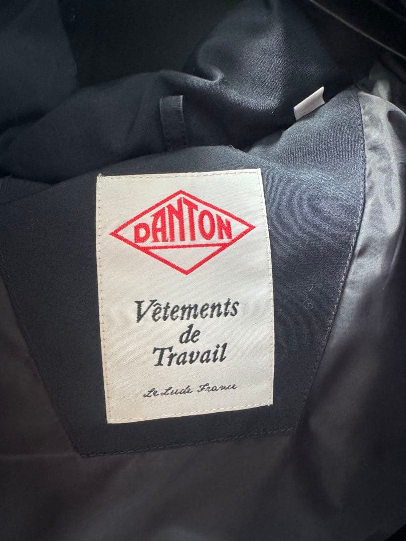 【DANTON】ダントン　ダウンベスト ネイビー　フード付きサイズ36 フェザー