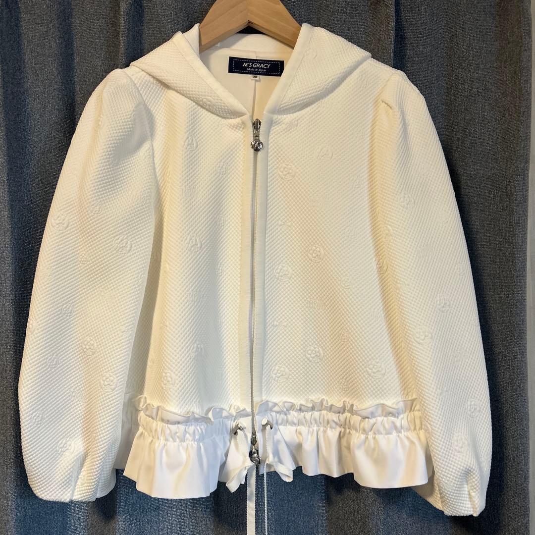 M'S GRACY フード付きホワイトパーカージャケット