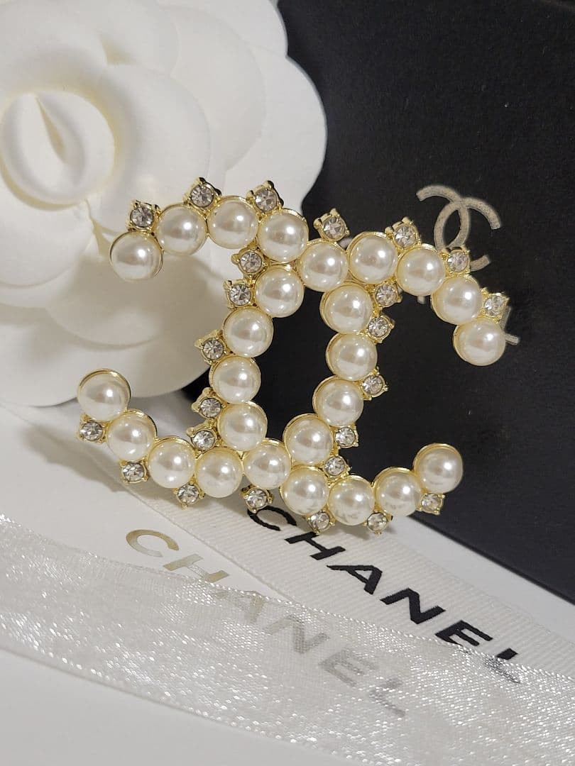 【即購入◎】　シャネル　ブローチ　パール　ゴールド