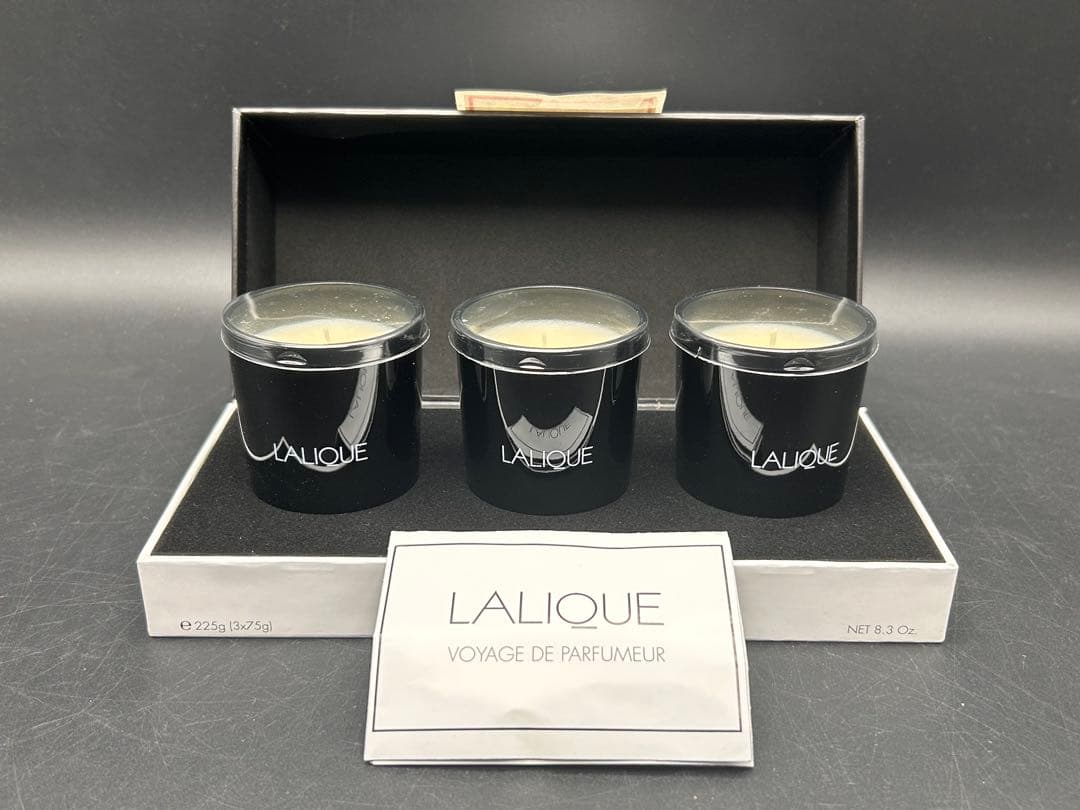 【希少品】LALIQUE ラリック アロマキャンドル 3個　PIVOINE