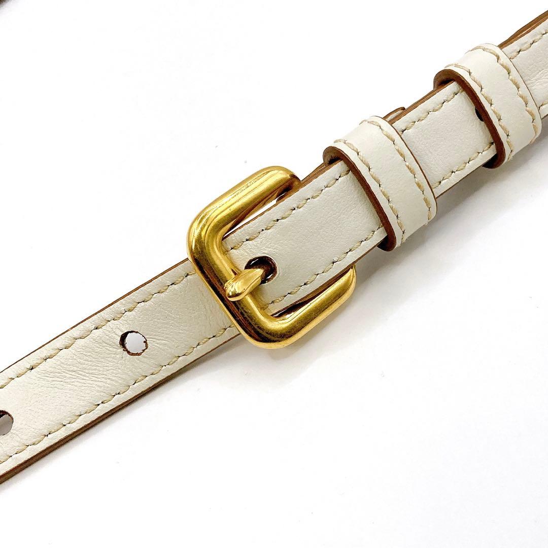 美品✨PRADA プラダ　ショルダーストラップ　レザー　ゴールド金具　ロング