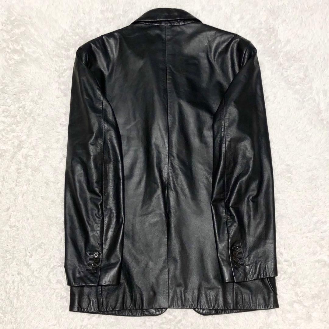 上美品！Paul Smith ポールスミス テーラードジャケット 牛革 ブラック