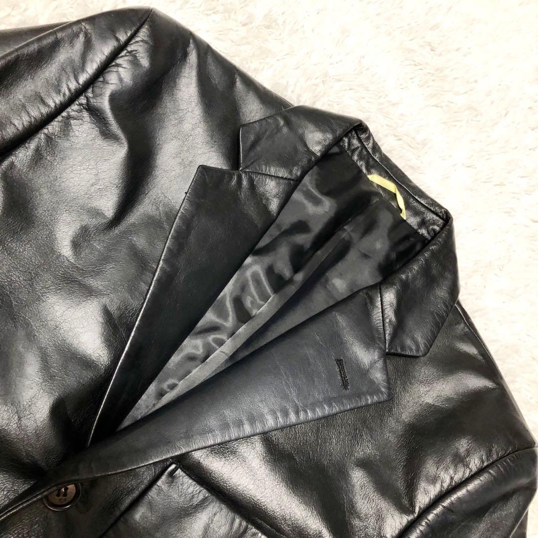 上美品！Paul Smith ポールスミス テーラードジャケット 牛革 ブラック