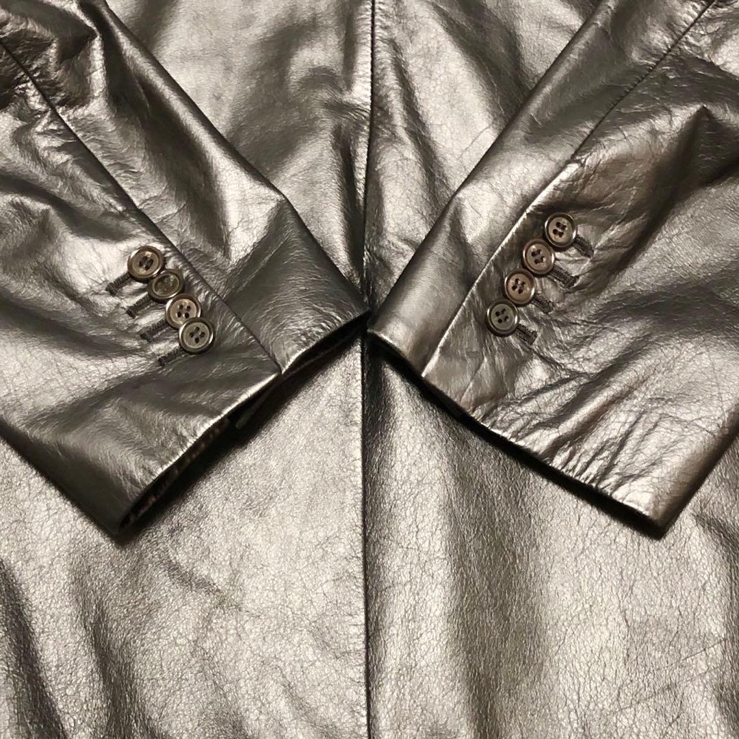 上美品！Paul Smith ポールスミス テーラードジャケット 牛革 ブラック