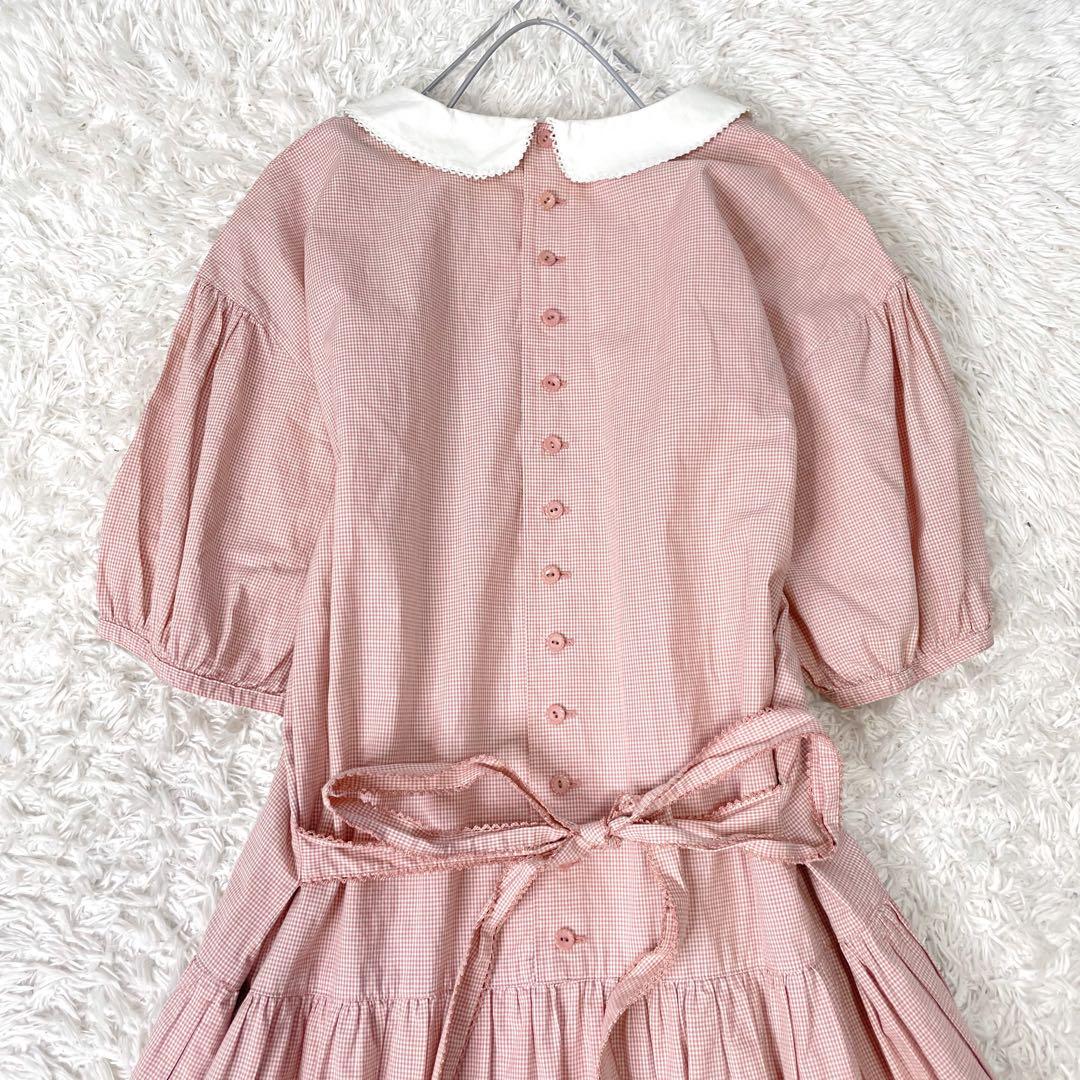 PINKHOUSE ピンクハウス ギンガムチェック襟付き ワンピース リボン