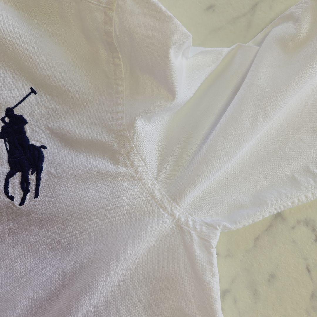ラルフローレン 白 ホワイト 長袖シャツ ビッグポニー刺繍 L相当