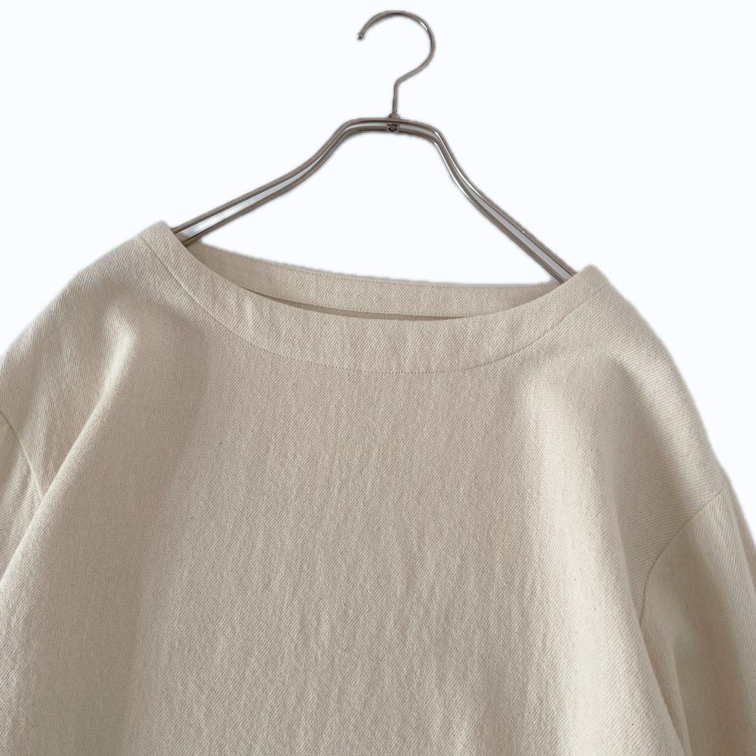 UpcycleLino BASIC ウール混デニム ボートネックプルオーバー