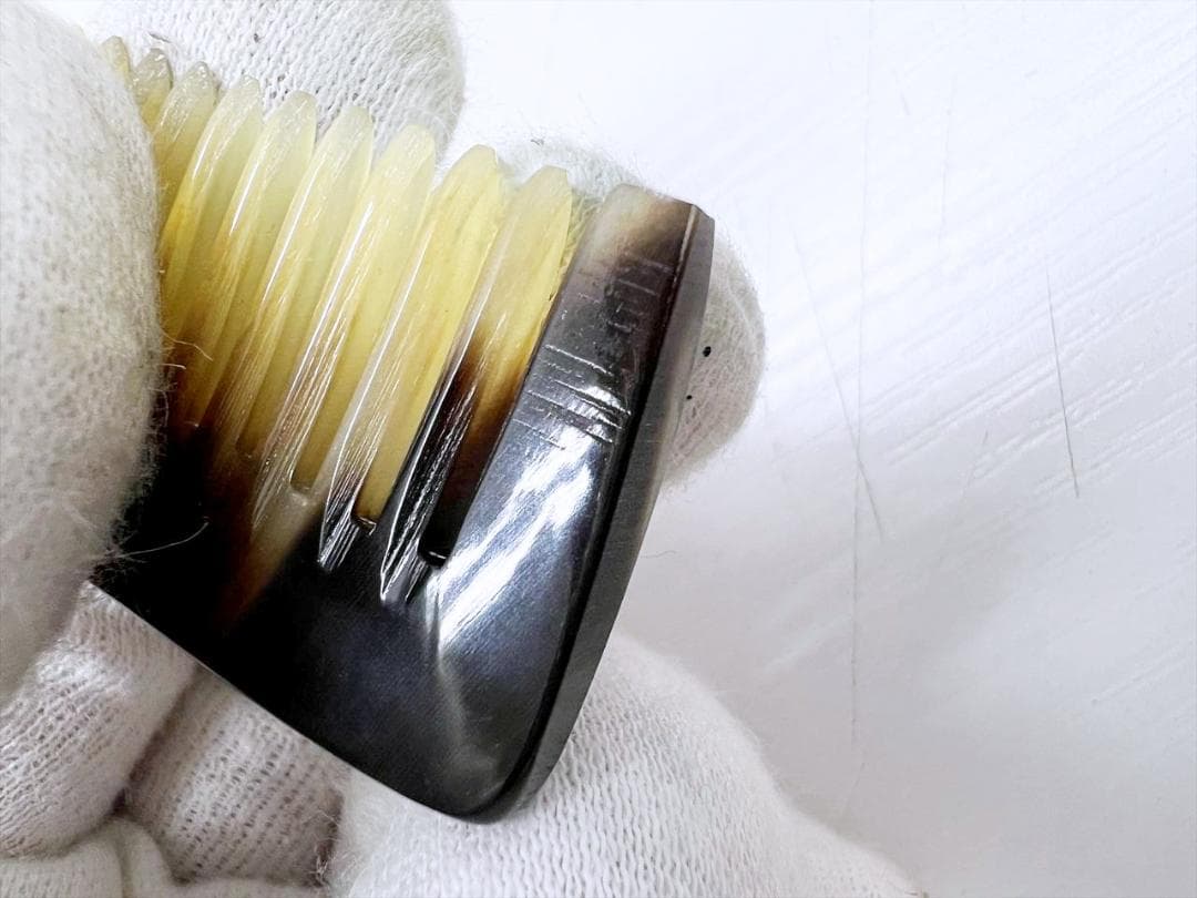 美品　HERMES　エルメス　バッファローホーン　コーム　櫛　くし　レザーケース