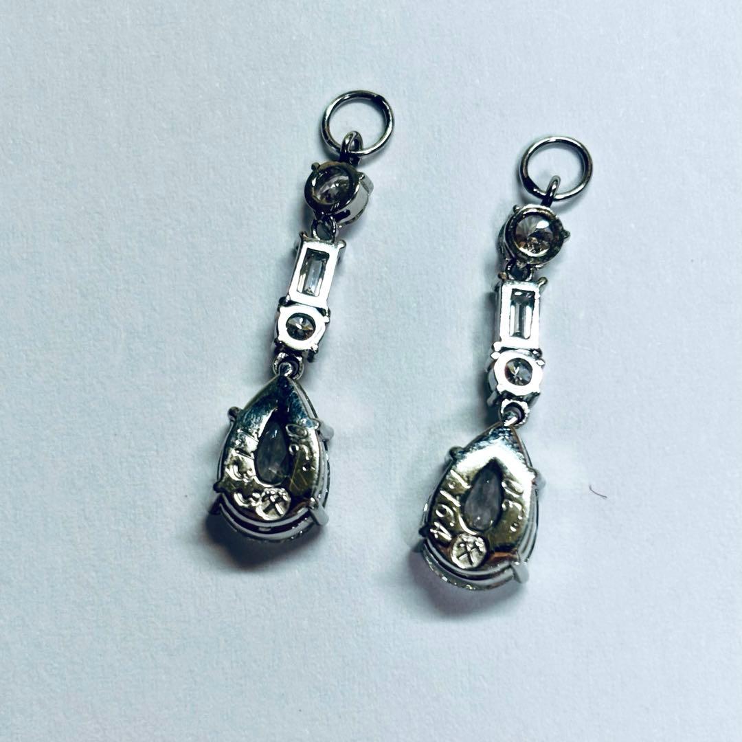 ★PT天然ダイヤモンドピアス、イヤリングチャーム