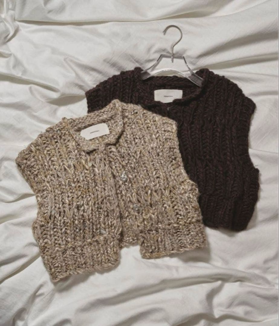 todayful トゥデイフル Mix Handknit Vest グレージュ