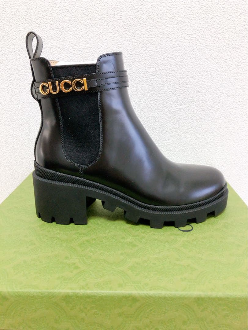 新品未使用☆GUCCI ベルト付き　サイドゴアブーツ　38(25cm相当)