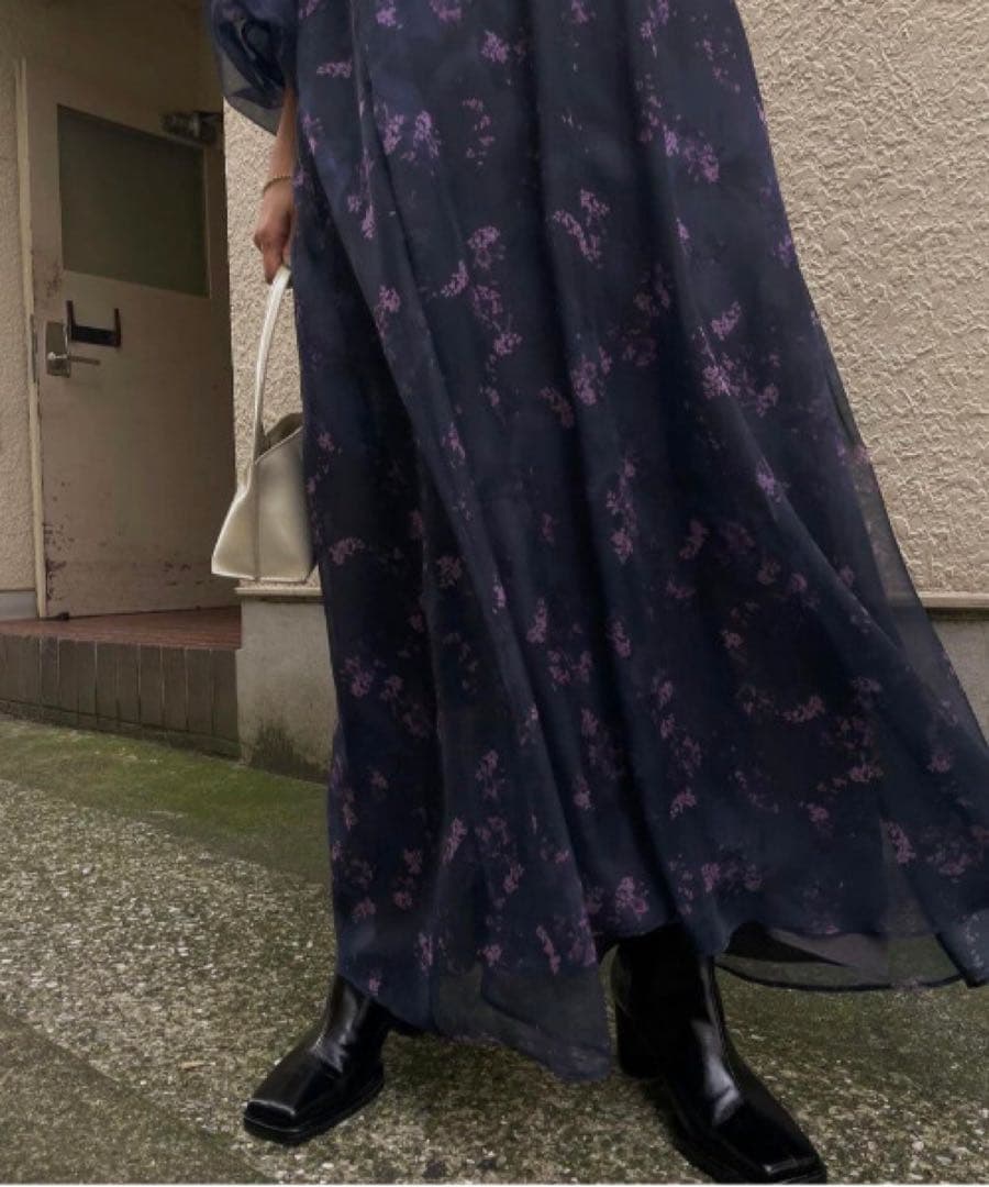 ワンピース Ameri NORA FLOWER LAYERED DRESS M