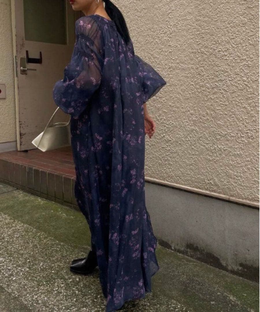 ワンピース Ameri NORA FLOWER LAYERED DRESS M