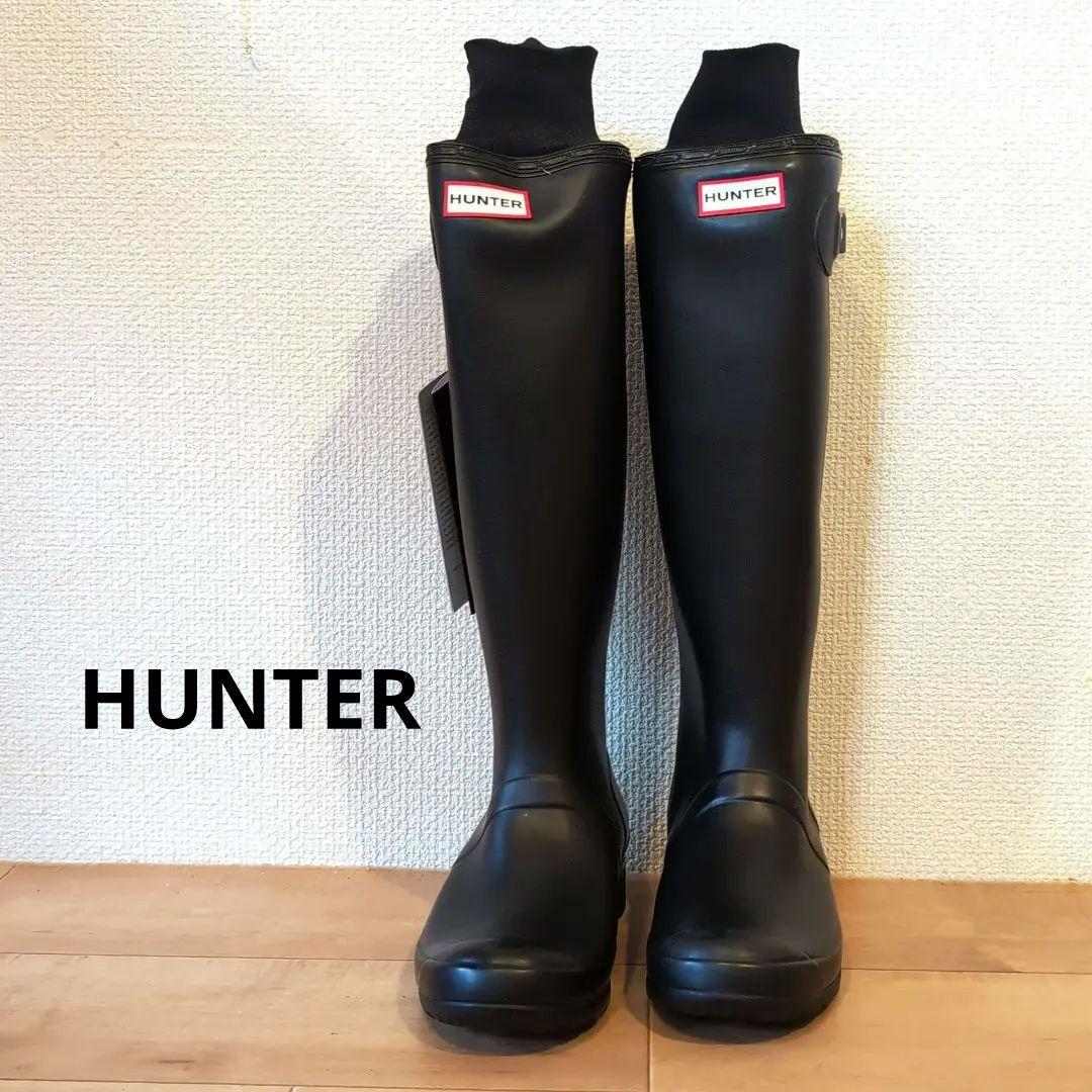 未使用タグ付　HUNTER ORIGINAL TOUR ブラックレインブーツ