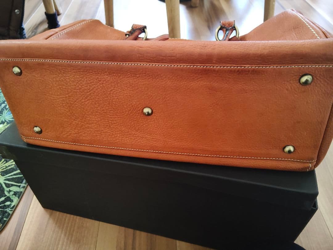 オレンジレザー ボストンバッグ