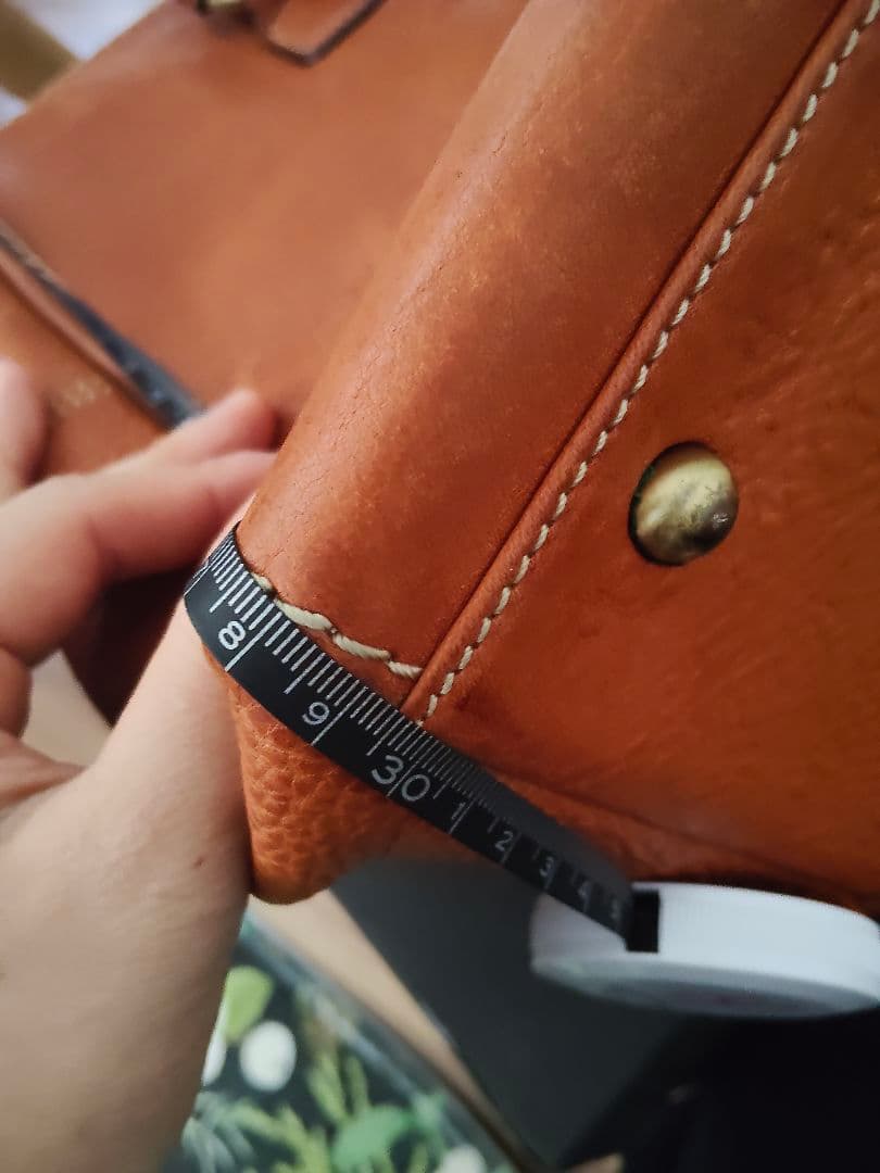 オレンジレザー ボストンバッグ